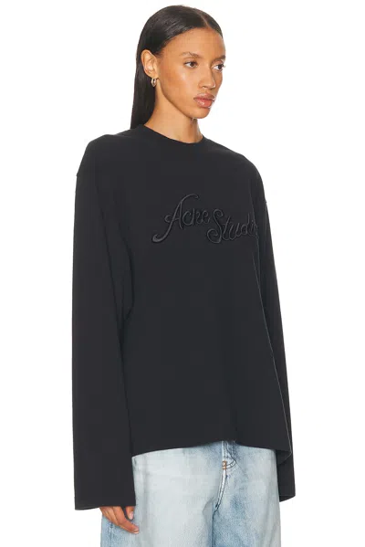 Acne Studios Black Long Sleeve Logo T-shirt