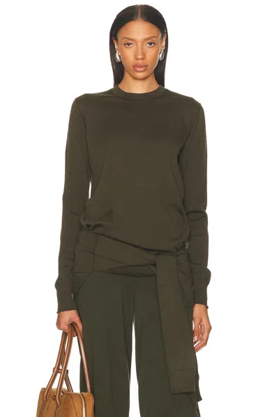 Stella Mccartney Tie-front Crewneck Jumper In Brown