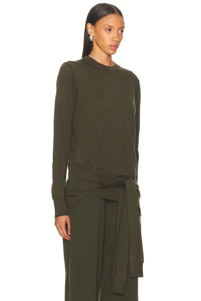 Stella Mccartney Tie-front Crewneck Jumper In Brown