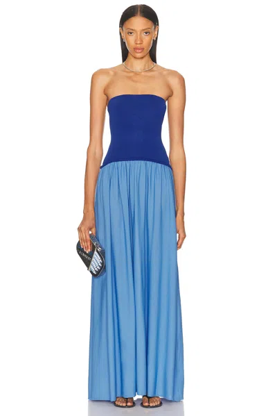 Solid & Striped Strapless Soglio Dress In Maritime Navy In Blue
