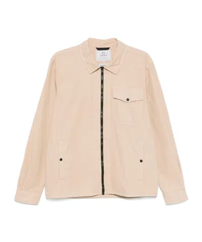 Woolrich Beige Jacket With Pockets And Zip Closure
