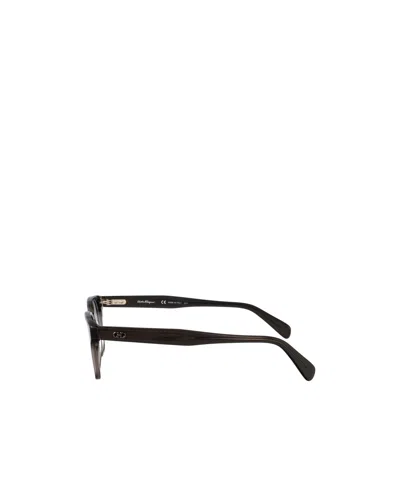 Ferragamo Transparent Grey Acetate Glasses
