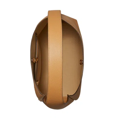 Tory Burch Romy Pebbled Leather Hobo Bag In Tiramisu