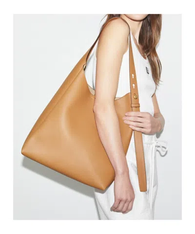 Tory Burch Romy Pebbled Leather Hobo Bag In Tiramisu