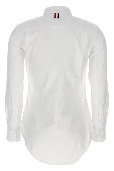 Thom Browne Classic Button-down Shirt With Crisp Collar And Curved Hem In White