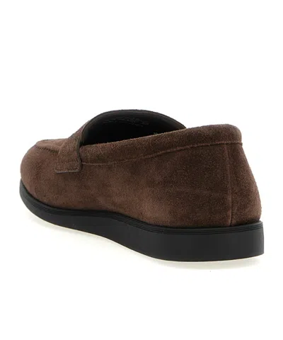 Church's Round-toe Suede Loafers With Penny Strap In Brown