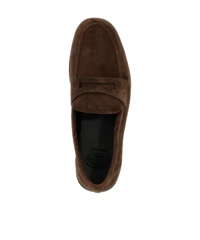 Church's Round-toe Suede Loafers With Penny Strap In Brown
