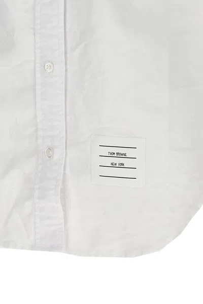 Thom Browne Classic Button-down Shirt With Crisp Collar And Curved Hem In White