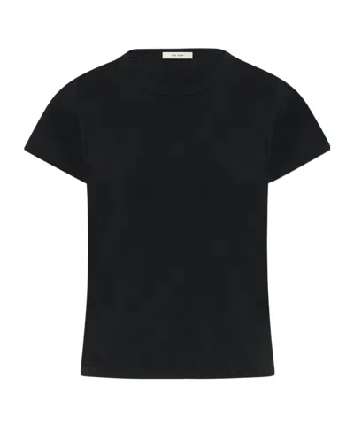 The Row Calibi Silk Blend Crew Neck T-shirt In Black