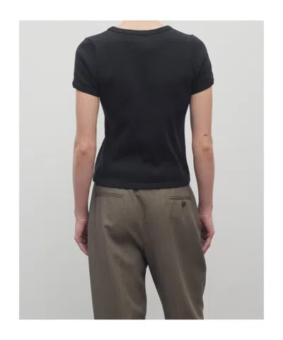 The Row Calibi Silk Blend Crew Neck T-shirt In Black