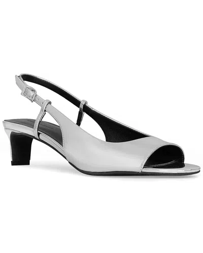 Rebecca Minkoff Slingback Leather Sandal In Silver