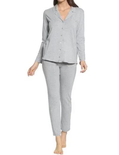 Twelve Eighty Eight Brenda Long Sleeve Pajama Set In Heather Gray
