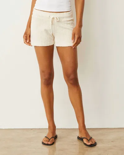 Monrow Diamond Terry Cloth Vintage Short In Natural