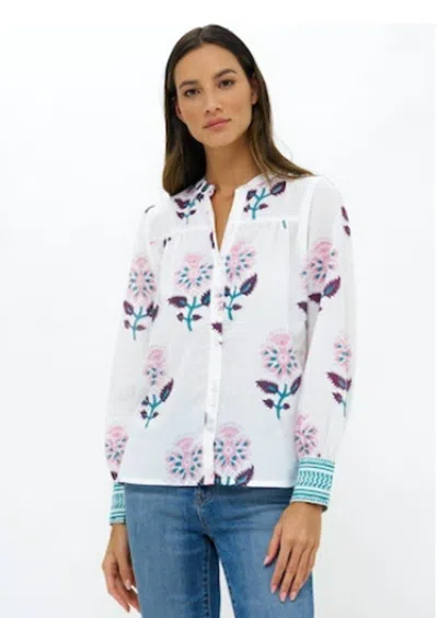 Oliphant Wide Cuff Blouse Puglia Petal In White