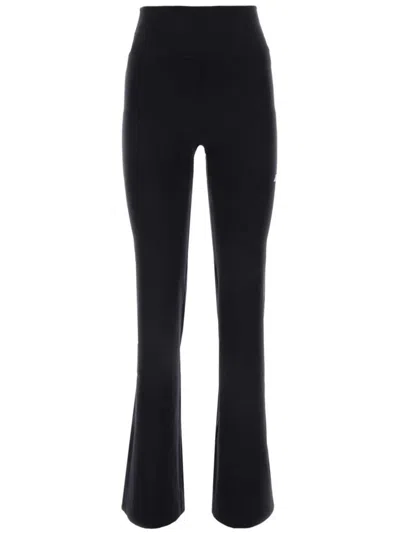 Balenciaga Women Flared Trousers In Black Flowing Viscose