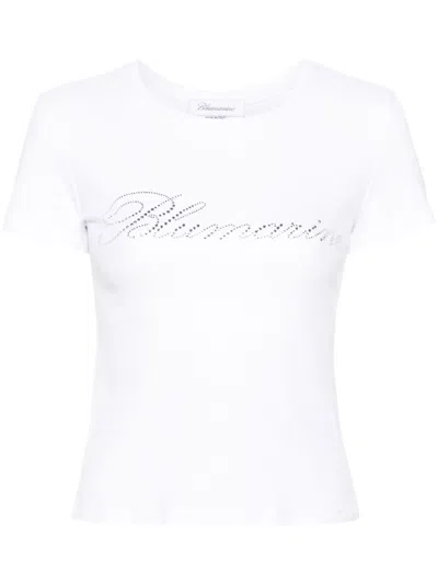 Blumarine T-shirt With Studs And Rhinestone Embroidery