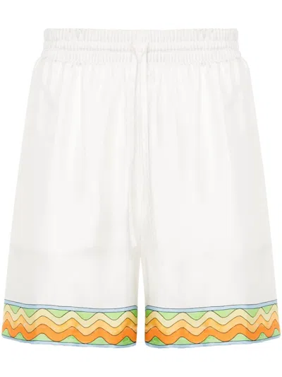 Casablanca Drawstring Silk Shorts