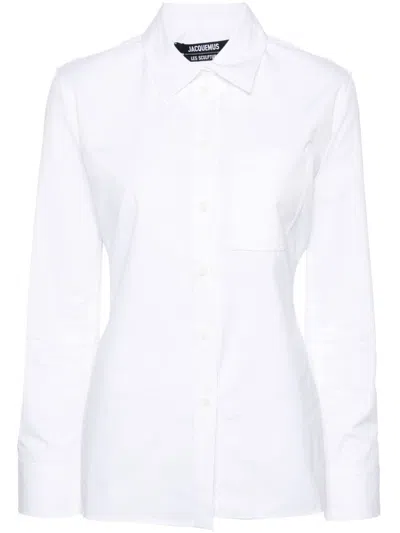 Jacquemus White Blouse With Cut-out Detail And Adjustable Waistband In White