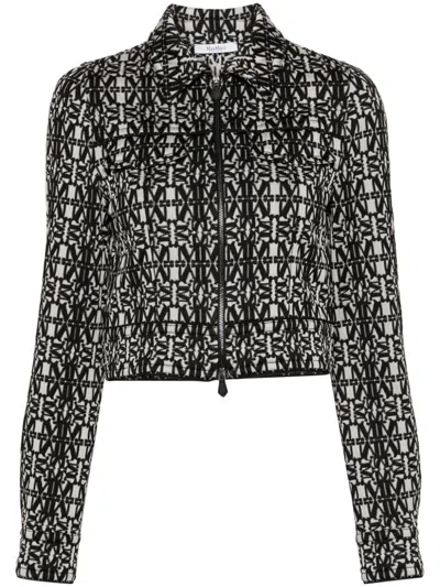 Max Mara Black Tony Monogram-pattern Cropped Jacket