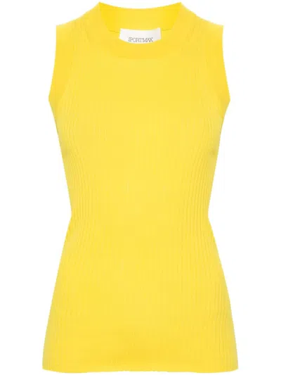 Sport Max Ribbed Cotton Tank Top