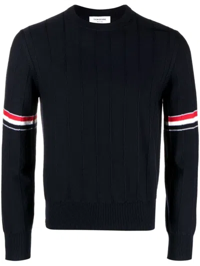 Thom Browne Men Rwb Wool Crewneck Jumper