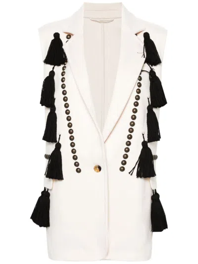 Max Mara Waistcoat With Tassel Embellishments And Notched Lapel