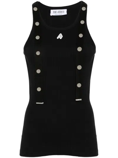 Attico Black Cotton Tank Top