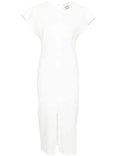 Isabel Marant Nadela Asymmetric Gathered Cotton-jersey Maxi Dress In White
