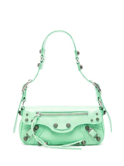 Balenciaga Women Light Green Leather Le Cagole Sling Xs Shoulder Bag In Green