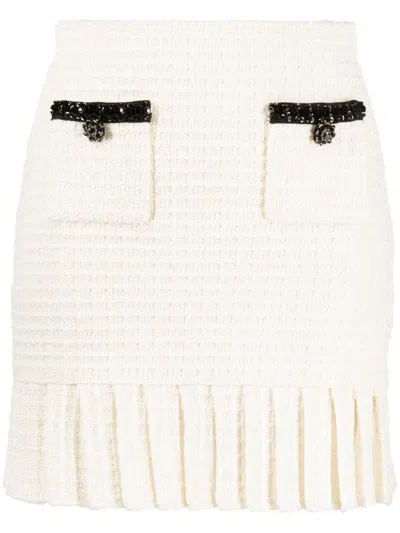 Self-portrait Self Portrait Women Structured Knit Mini Skirt In Neutral