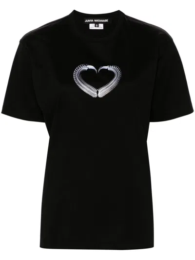 Junya Watanabe Graphic-heart Print Cotton T-shirt