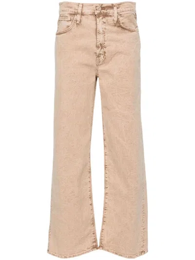 Mother The Dodger Flood High Rise Jeans In Dark Khaki