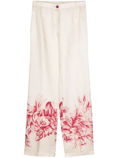 F.r.s For Restless Sleepers For Restless Sleepers Printed Silk Trousers