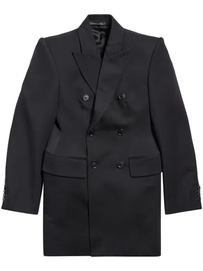 Balenciaga Women Wool Double-breasted Jacket In Black