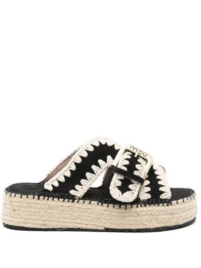 Mou Jute Sandals In Black