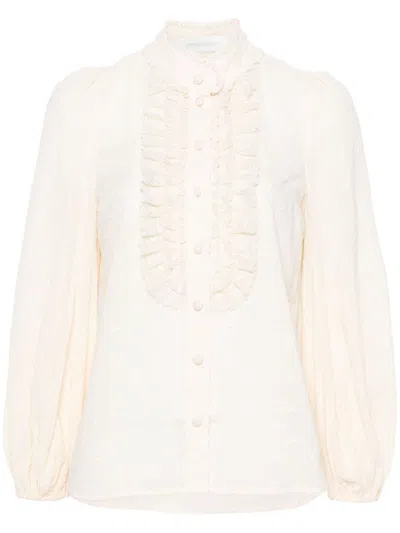 Zimmermann Womens Ivory Lucky Embroidered Cotton Blouse