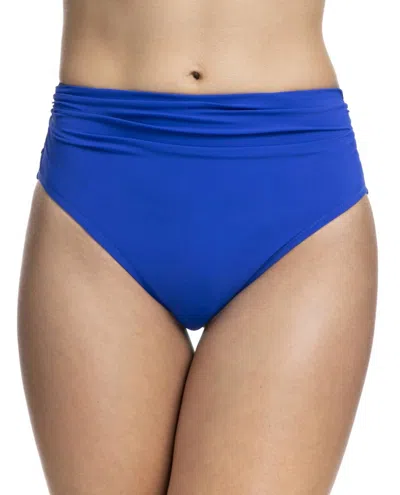 Profile By Gottex Date Night Shirred Tankini Bottom In Sapphire In Blue