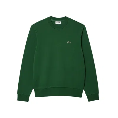 Lacoste Green Brushed Cotton Sweatshirt In Green