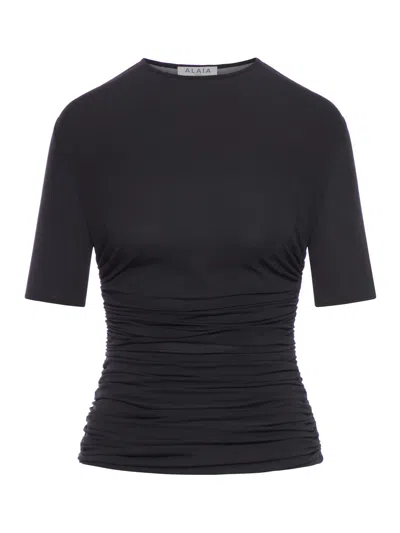 Alaïa Alaia Pleats T-shirt In Black