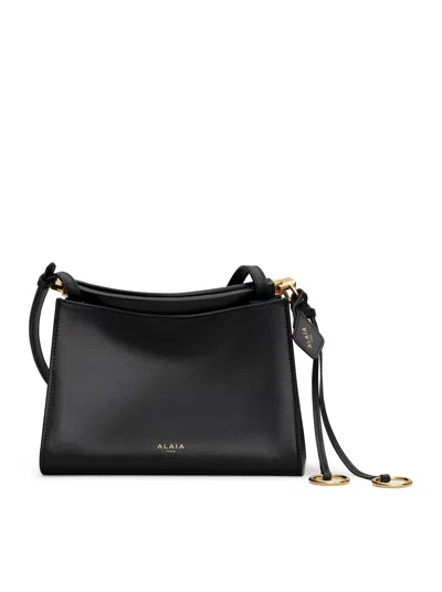 Alaïa Alaia Black Leather Small Square Crossbody Bag In Black