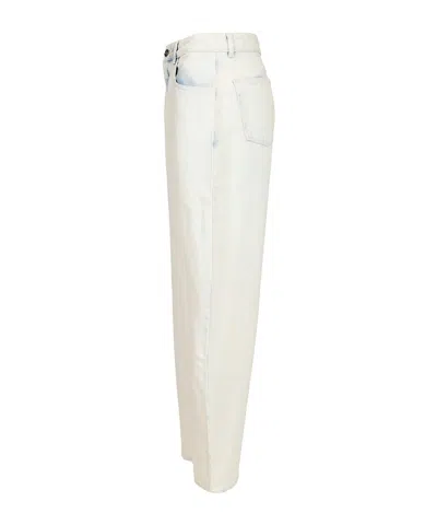 Alaïa Rounded Jeans In Ice Denim In White
