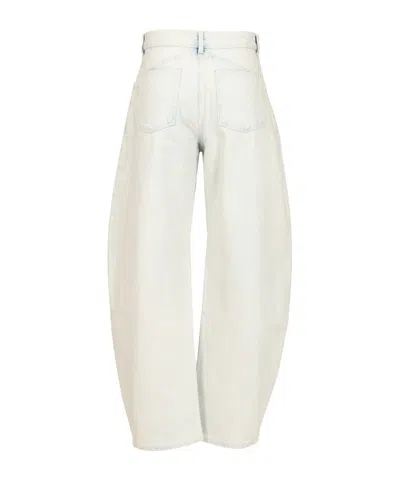 Alaïa Rounded Jeans In Ice Denim In White