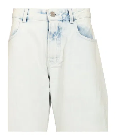 Alaïa Rounded Jeans In Ice Denim In White