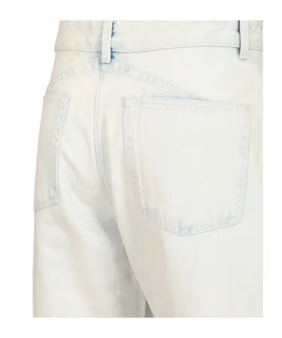 Alaïa Rounded Jeans In Ice Denim In White