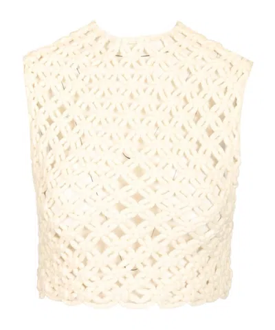 Alaïa Womens Alaia Square Crop Cotton-blend Top In White