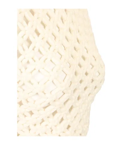 Alaïa Womens Alaia Square Crop Cotton-blend Top In White