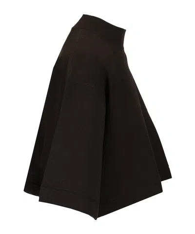 Alaïa Cotton Knit Cropped T-shirt Black In Black