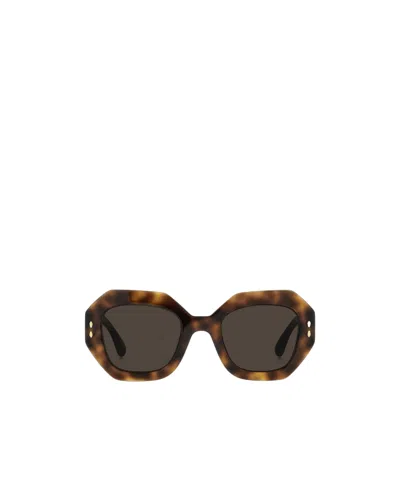 Isabel Marant 52mm Rectangular Geometric Sunglasses In Brown