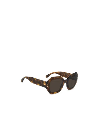 Isabel Marant 52mm Rectangular Geometric Sunglasses In Brown
