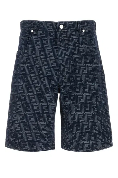 Fendi Short Jeans In Blue